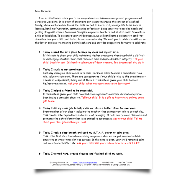 Letter to Parents