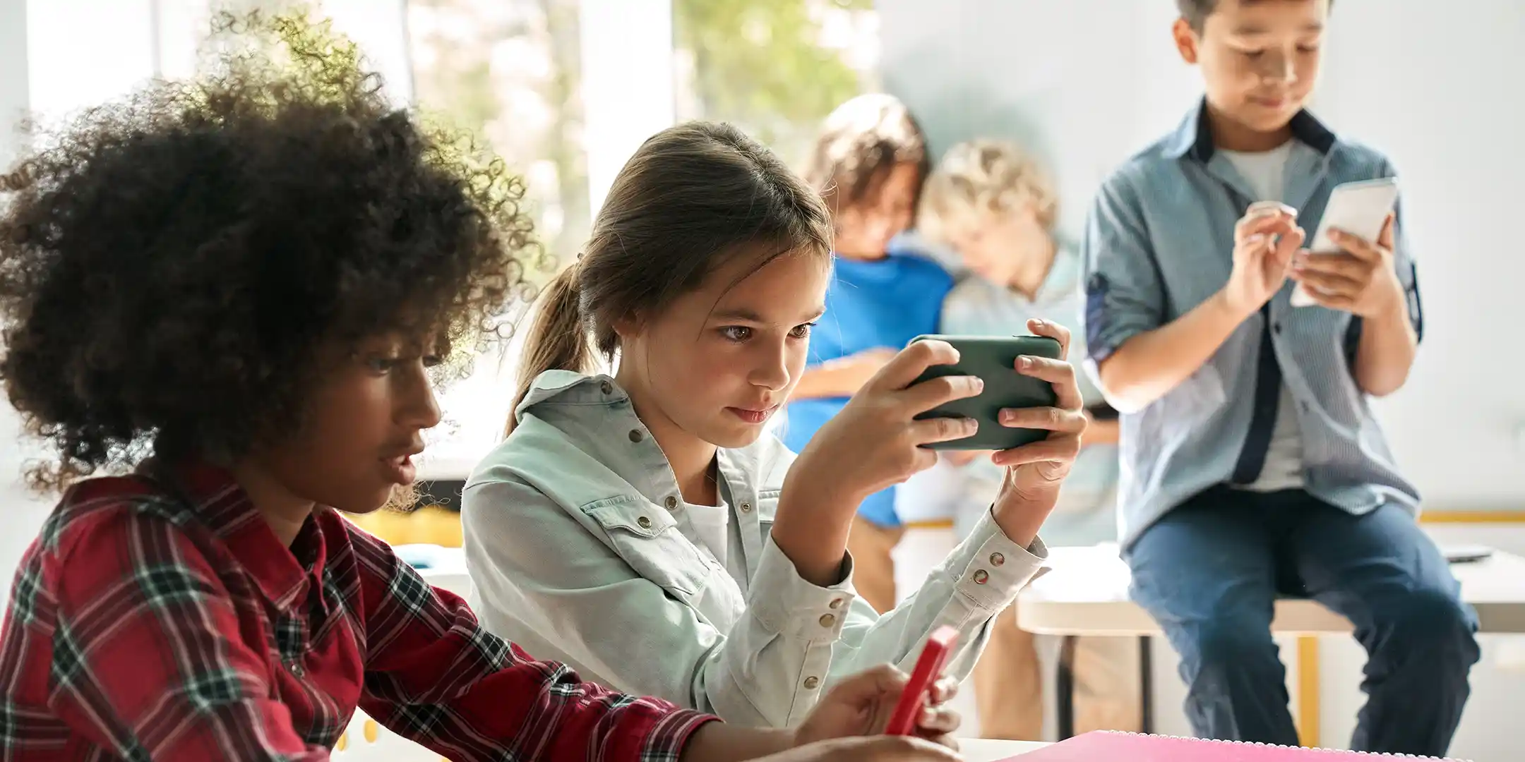 Kids with cell phones